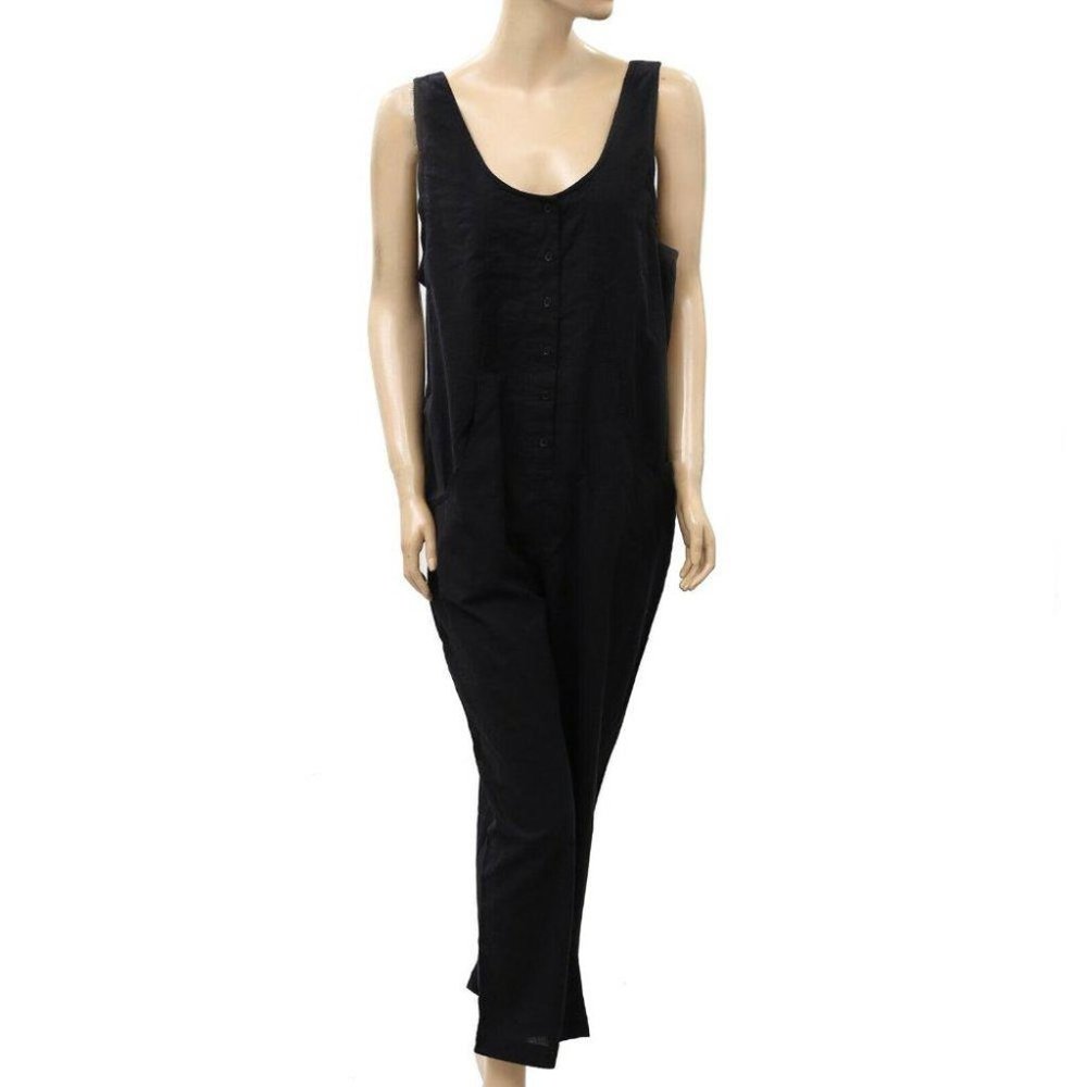 Asos Design Button Front Linen Minimal Jumpsuit O… - image 5